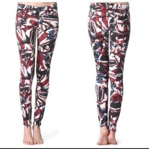 Hudson Red White Blue Snakeskin Krista Jeans